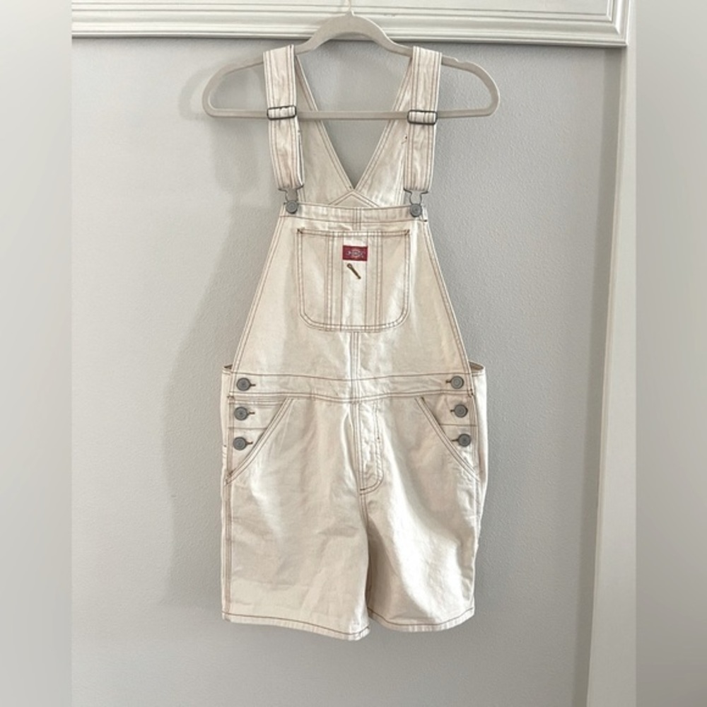 Dickies Roll Hem‎ shortalls off white color size M NWT